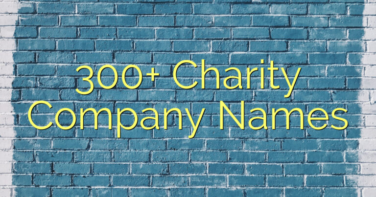 300+ Charity Company Names