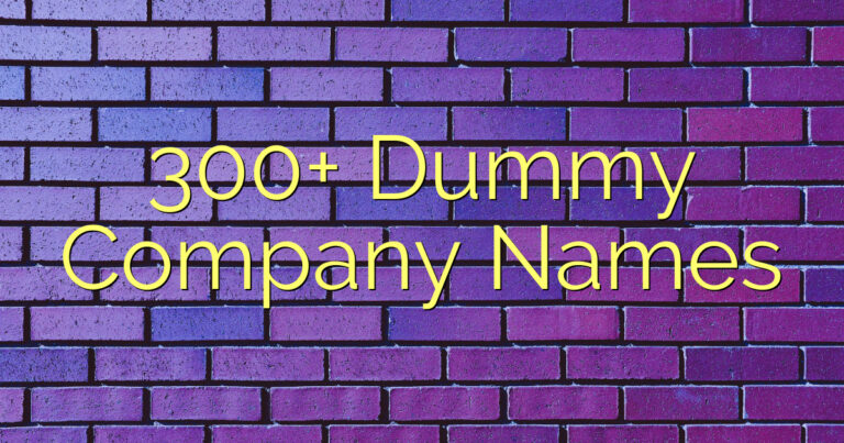 300+ Dummy Company Names