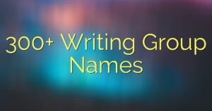 300+ Writing Group Names