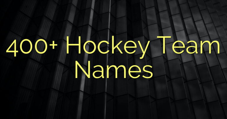 400+ Hockey Team Names