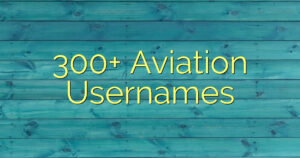 300+ Aviation Usernames