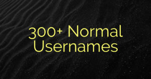 300+ Normal Usernames