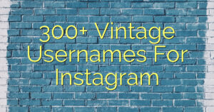 300+ Vintage Usernames For Instagram