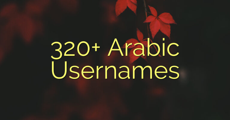 320+ Arabic Usernames