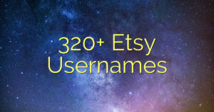 320+ Etsy Usernames