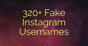 320+ Fake Instagram Usernames