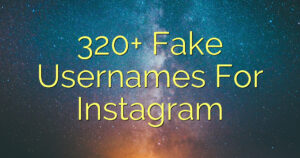 320+ Fake Usernames For Instagram