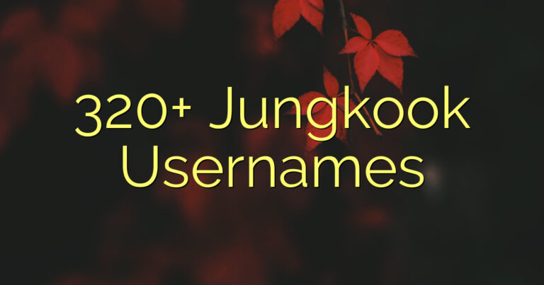 320+ Jungkook Usernames