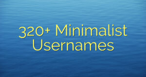 320+ Minimalist Usernames