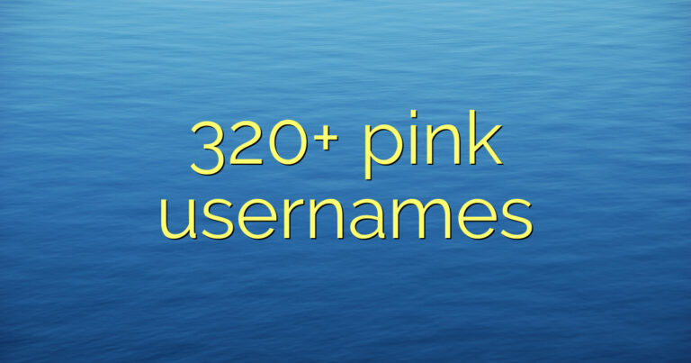 320+ pink usernames