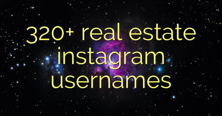320+ real estate instagram usernames