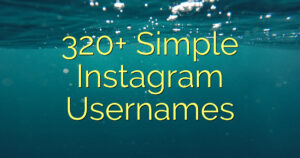 320+ Simple Instagram Usernames