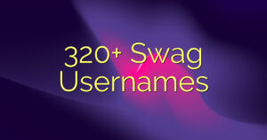 320+ Swag Usernames