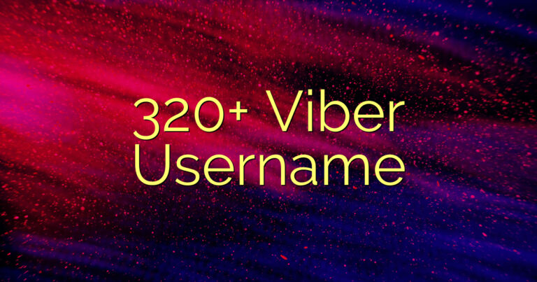 320+ Viber Username