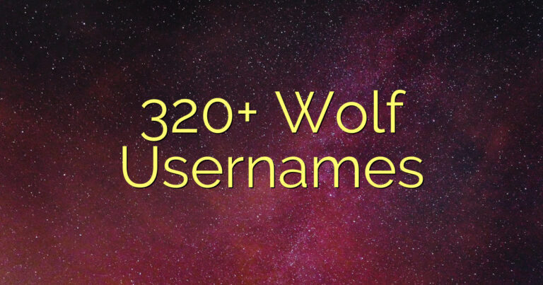 320+ Wolf Usernames