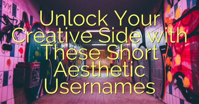 Unlock Your Creative Side with These Short Aesthetic Usernames